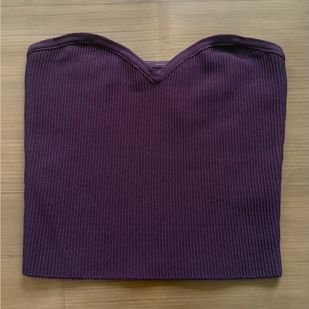 Aritzia Babaton Verdana Purple Ribbed Tube Top